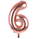 40inches Rose Gold Number 6 Foil Balloon
