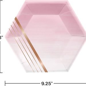 Rose All Day Stripe Plate 8/pack