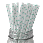 Blue Polka Dot Straw 25/pack
