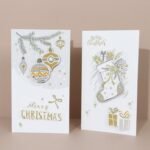 White Christmas Gold Glitter Card