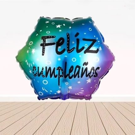 22inches Feliz Cumpleanos Hexagon Foil Balloon