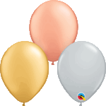 Qualatex 11inches Silver, Gold, Rose Gold Latex Balloons 25/pack