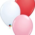 Qualatex 11inches Pink, White & Red Assorted Latex Balloon 25/pack