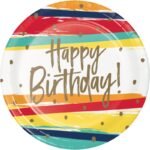 Birthday Stripe Plate 8/pack