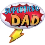 22inches Super Hero Dad Foil Balloon