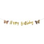 Butterfly Ribbon Happy Birthday Banner