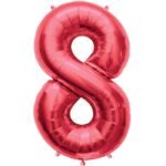 34inches Northstar Brand  Number 8 Red Foil Balloon