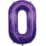 34inches North star Brand Number 0 Purple Foil Balloon