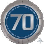 18inches Silver/Blue Number 70 Foil Balloon