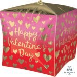15inches Ultra Shape Cubez Happy Valentine's Day Foil Balloon