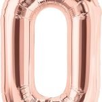 34inches Northstar Brand Number 0 Rose Gold Balloon
