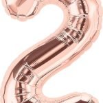 34inches Northstar Brand Number 2 Rose Gold Balloon