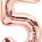34inches Northstar Brand Number 5 Rose Gold Balloon