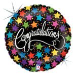 18inches Holographic Balloon Congratulations Bold Stars