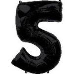 34inches Anagram Brand Black Number 5 Balloon