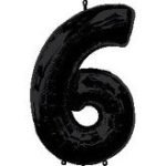 34inches Anagram Brand Black Number 6 Balloon