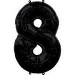 34inches Anagram Brand Black Number 8 Balloon