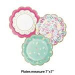 7inches Assorted Floral Tea Party Plate 8/pack