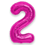 40inches Hot Pink Number 2 Foil Balloon