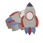 8.5inches Rocket Space Ship Shaped Plate 8/pack