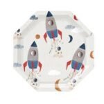 Rocket Space Ship Plate 8/pack