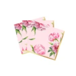 Pink Floral Scalloped Napkin 16/pack