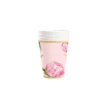 Pink Floral Scalloped Cup 8/pack