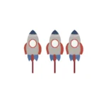 Rocket Space Ship Topper 12/pack