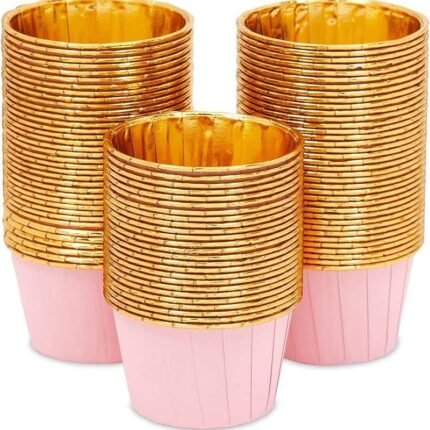 Pink And Gold Baking Cups 10/pack