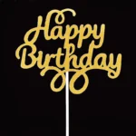 Glitter Gold Happy Birthday Cake Topper