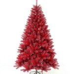 7FT PVC Mixed Christmas Tree With Red Flock