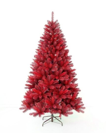 7FT PVC Mixed Christmas Tree With Red Flock