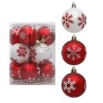 6cm Red & White Christmas Ball Ornament 12/pack