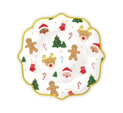 9inches Christmas Scalloped Paper Plate 8/pack