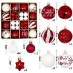 3/6cm Red And White Christmas Ball Ornaments 42/pack