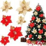 Poinsettia Glitter Flowers