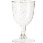 6oz Gold Glitter Wine Cup 10/pack