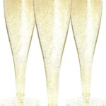 4.5oz Gold Glitter Champagne Cup 10/pack