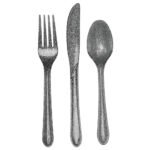 Silver Glitter Cutlery Set 24/pack