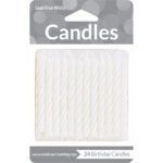 White Stripe Candle 24/pack