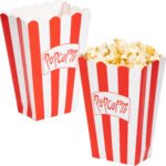 Red And White Stripe Popcorn Box 8/pack