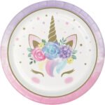 9inches Unicorn Plate 8/pack