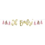 Gender Reveal Banner With Pink Tassels
