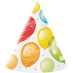 Balloon Bash Cone Hat 8/pack