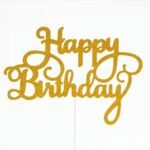 Gold Happy Birthday Cake Topper