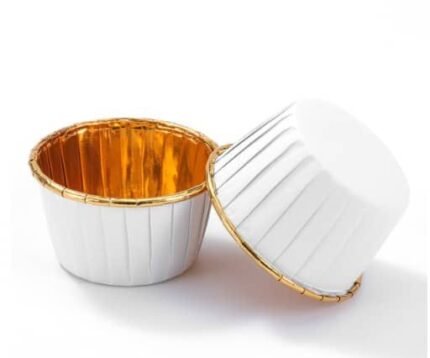 Gold And White Baking Cups 10/pack