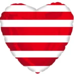 18inches Red And White Stripped Foil Balloon