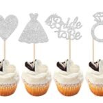 Silver Bride To Be Cupcake Topper 25/pack