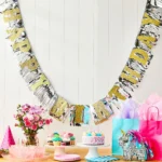 Gold Happy Birthday Banner With Silver Fringe