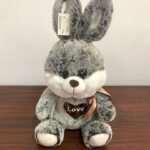 30cm Grey & White Bunny Teddy Bear